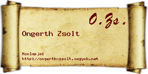 Ongerth Zsolt névjegykártya